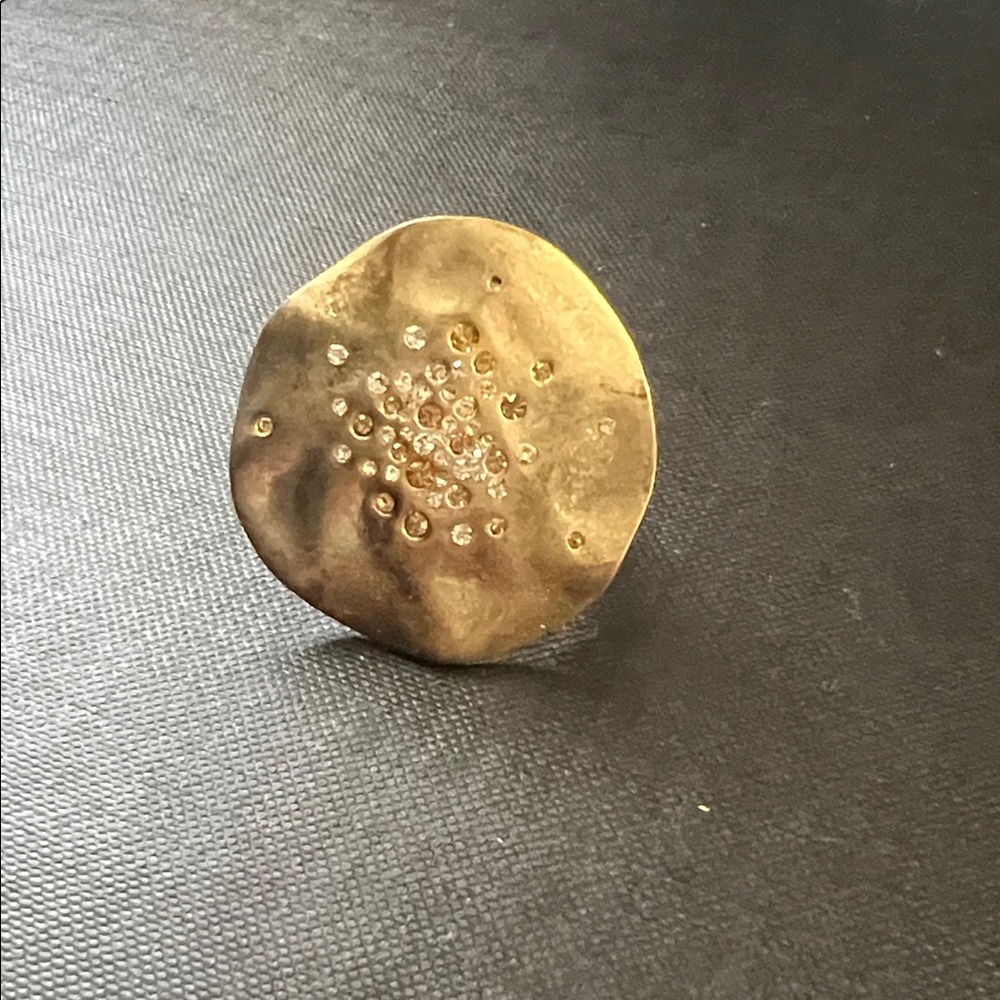 Gold Textured Statement Ring - image 1